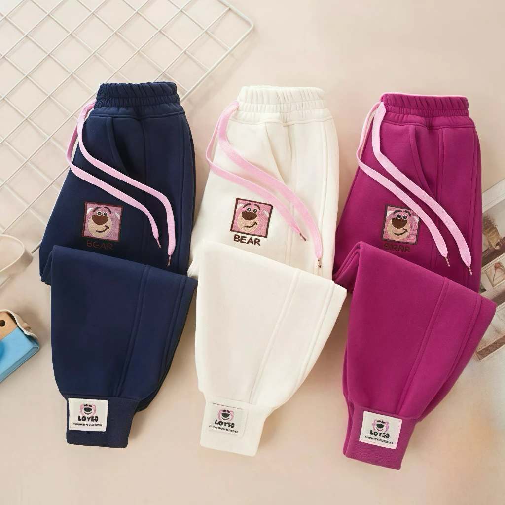 女童草莓熊新款女孩裤子卫裤春秋款休闲运动外穿裤子