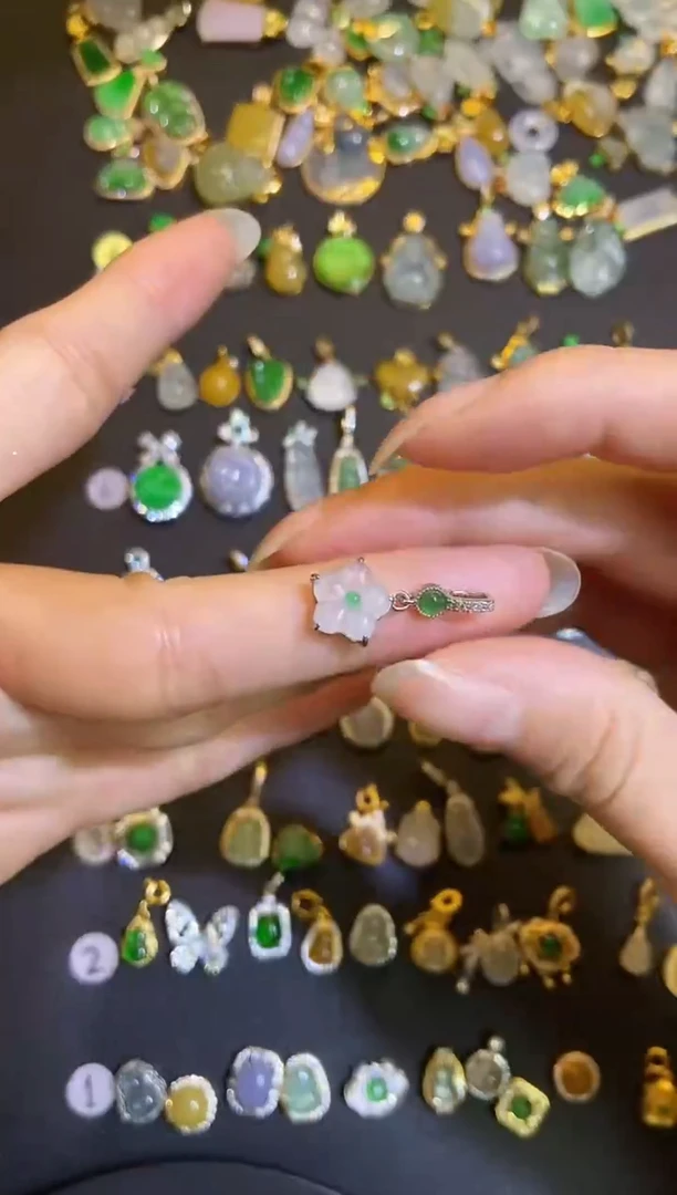 吊坠(不含链)银S925镶嵌翡翠1