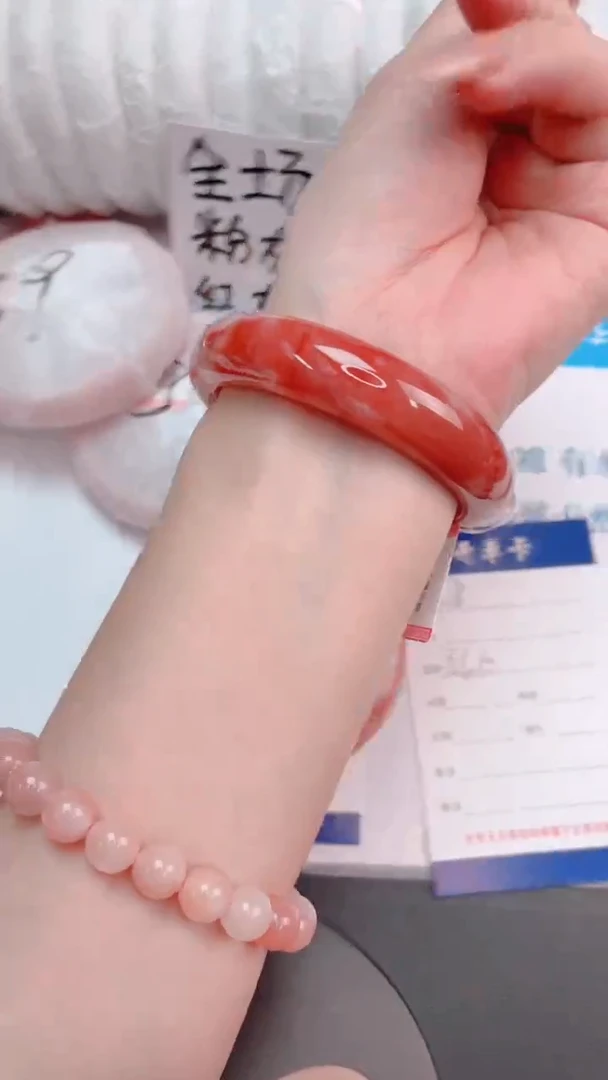 未镶嵌手镯石英质玉桃花酿122-圈口53.6-236