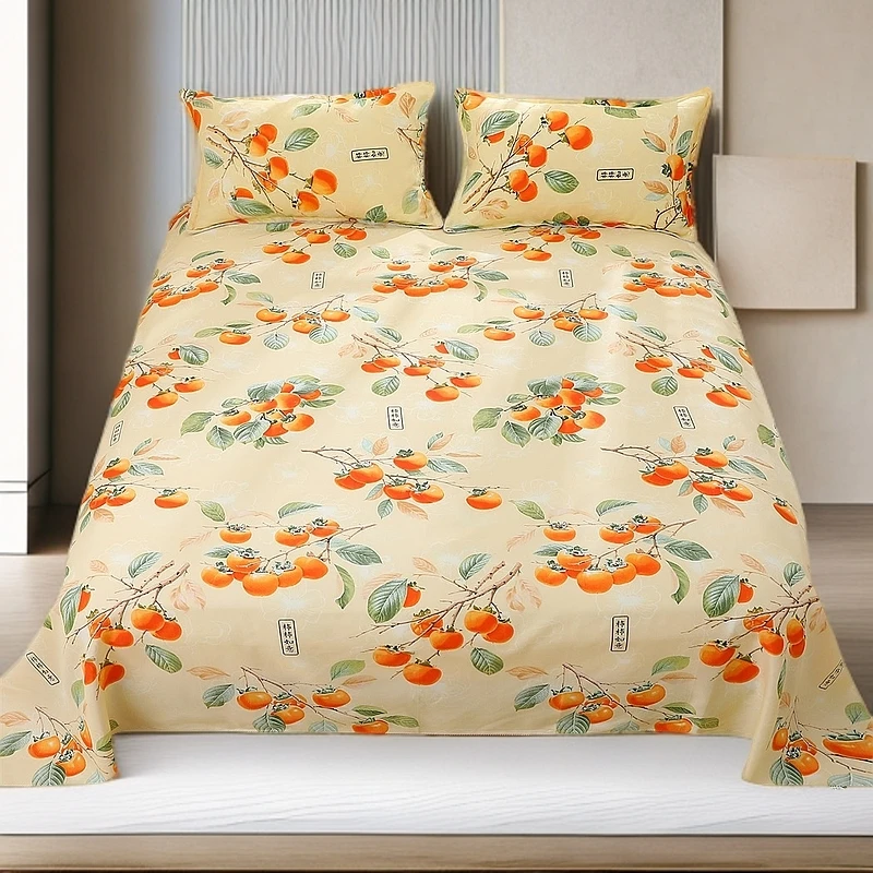 细纱斜纹老粗布三件套双人床单枕套床上用品家用宿舍三件套