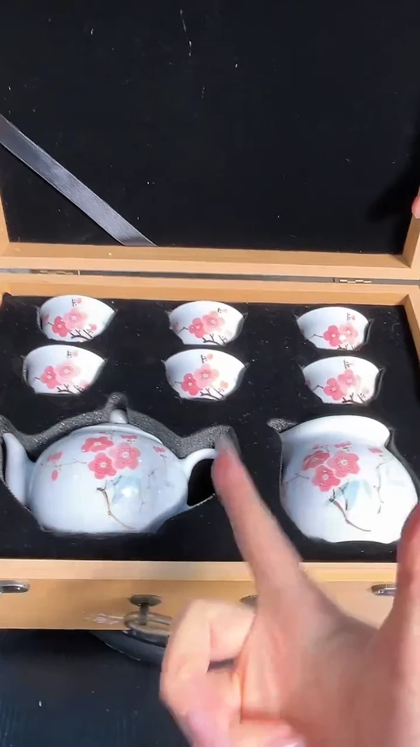 【闪购商品】官窑瓷画院409轻工业陶瓷研究所1壶+1公道+6杯