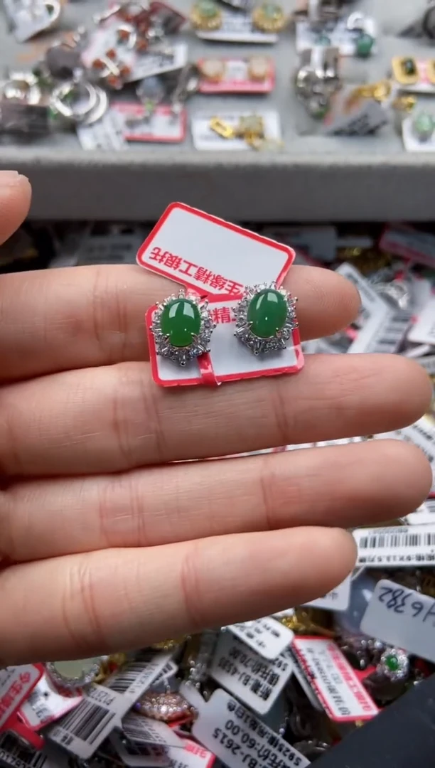 翡翠戒指银S925镶嵌888------1