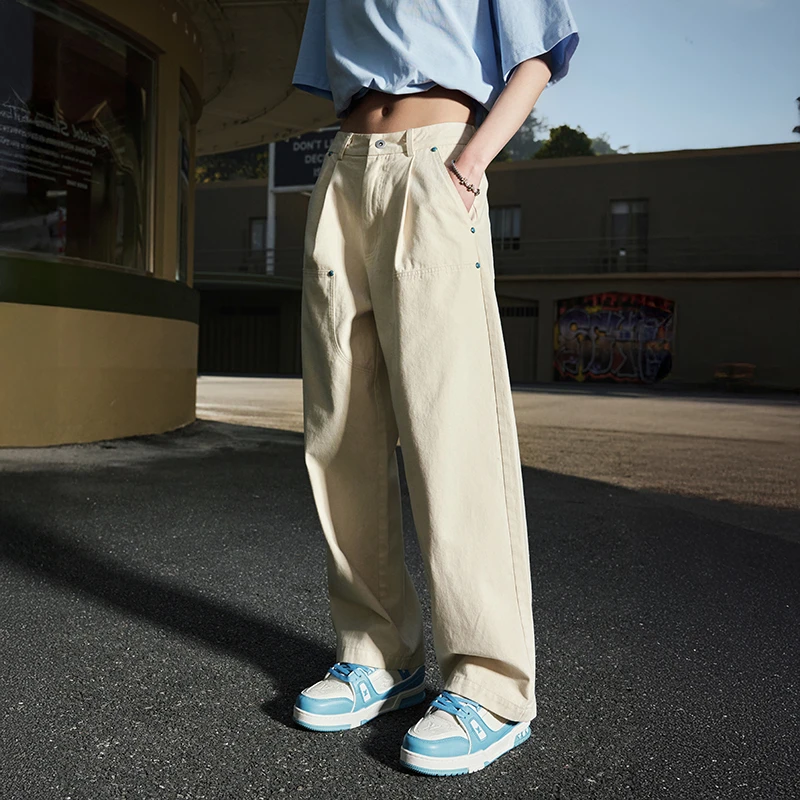 Nuthink美式直筒休闲裤法式春夏工装伐木裤长裤中腰男女春夏季新