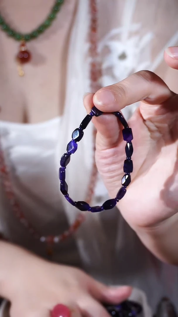 苏纪石（舒俱来）未镶嵌帝王紫南非老矿玉化料手链