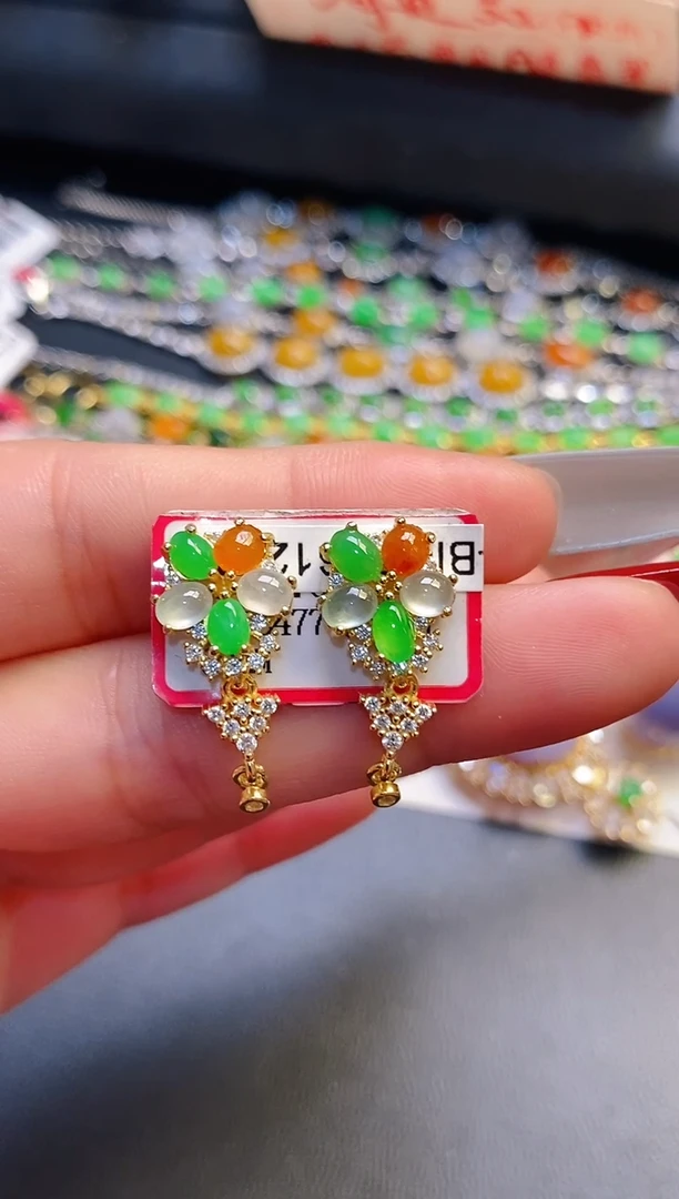 银S925镶嵌戒指翡翠天然