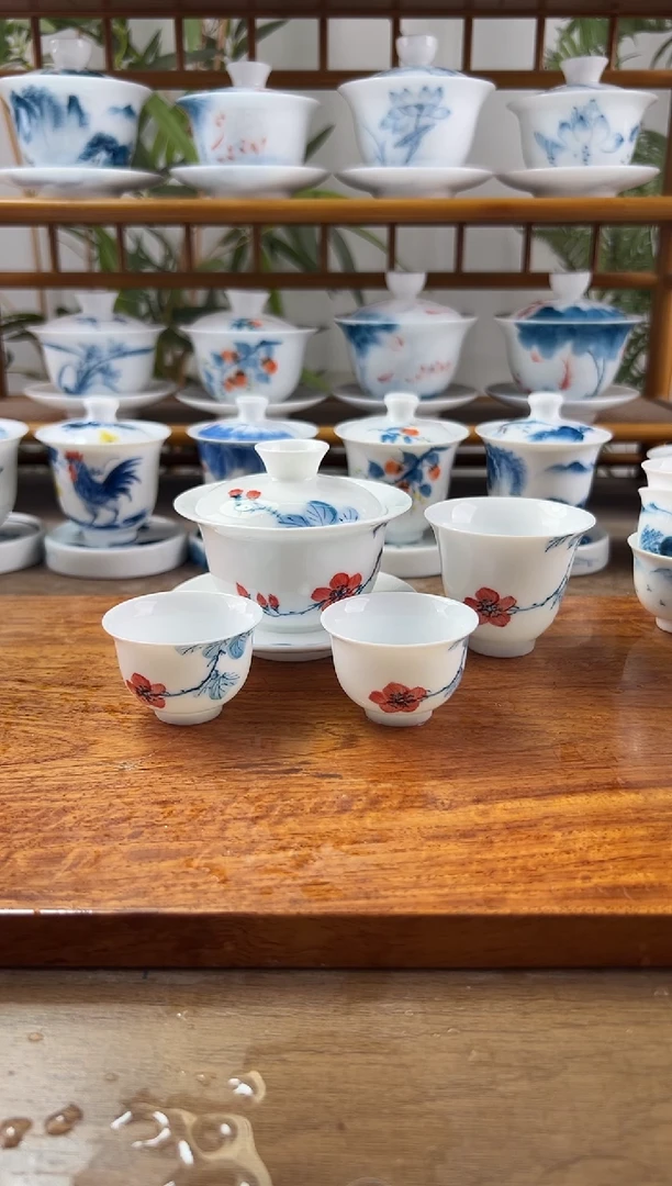 全品山茶花130ml三才+美人杯3个+闻香杯1