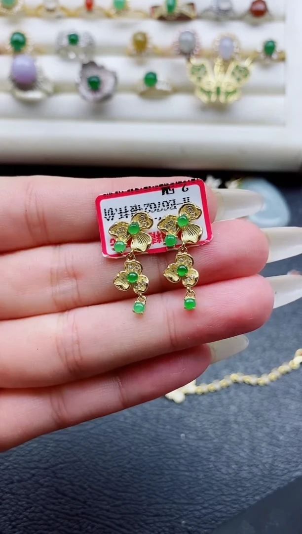 银S925镶嵌戒指翡翠1
