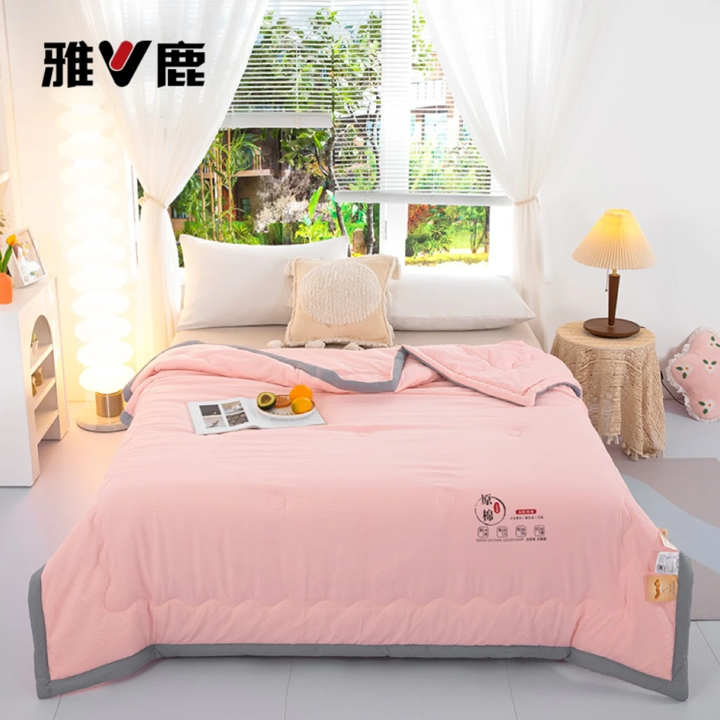 V/雅鹿正品A类泡泡夏被空调被学生宿舍简约风夏凉被机洗单人被褥