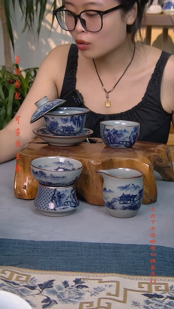 简装家用款4件套 老陶泥开片纹陶瓷茶具
