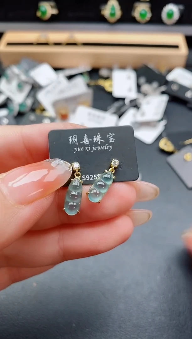 银S925镶嵌戒指翡翠1