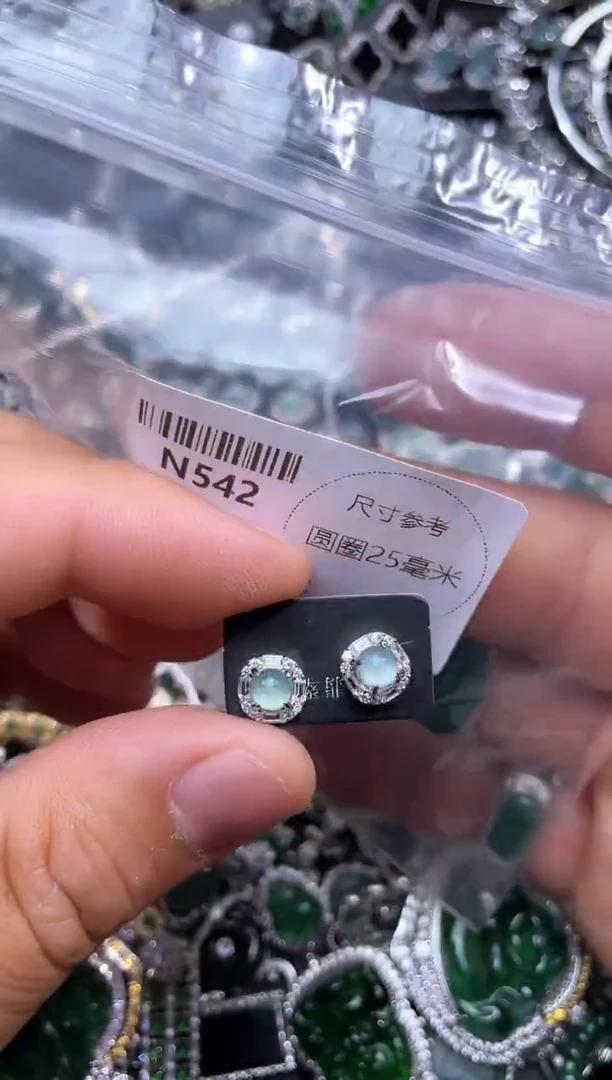 【闪购商品】翡翠颈饰未镶嵌N542耳钉