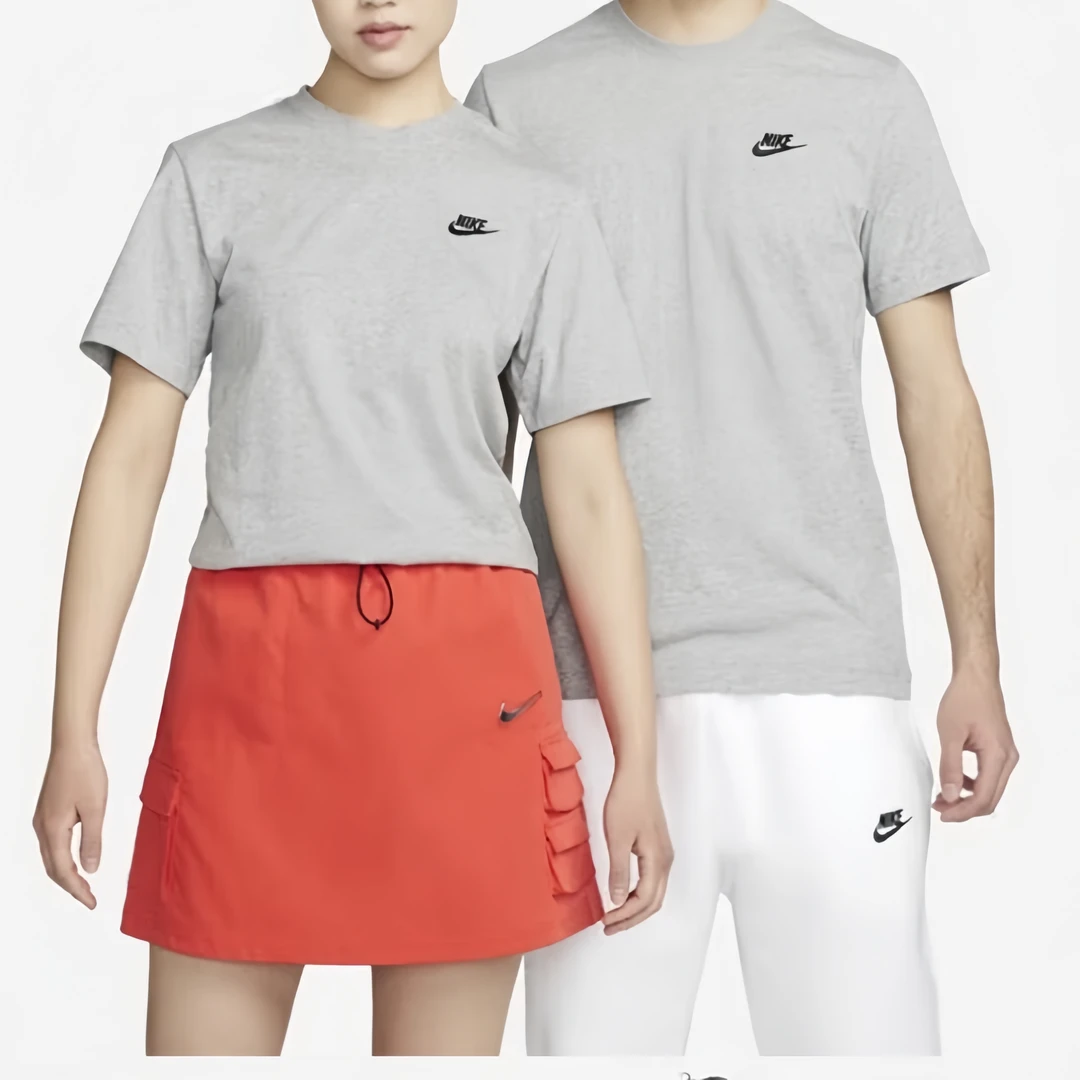 NIKE耐克男女25年夏季老钱灰软绵针织短T恤AR4999-064