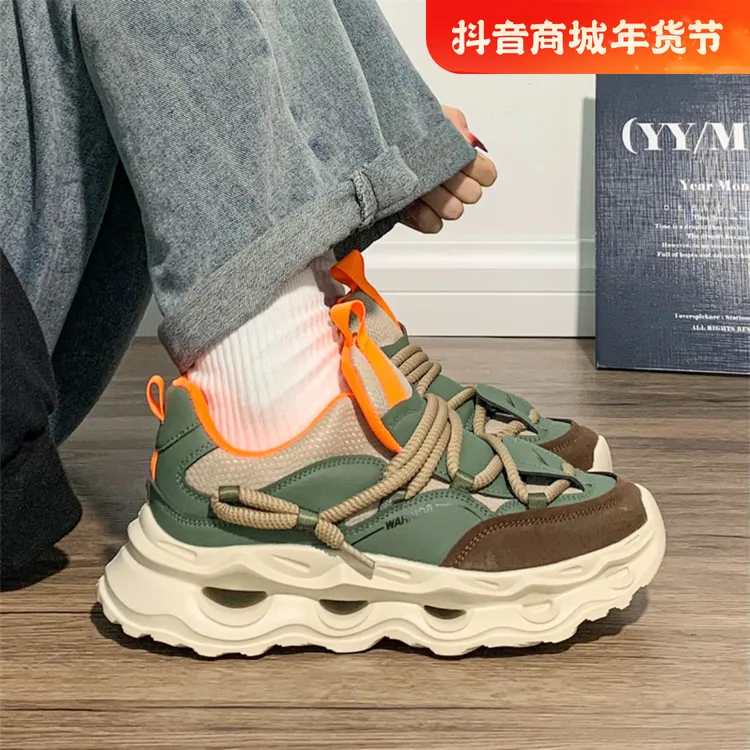 Warrior/回力男鞋复古港风老爹鞋厚底运动休闲鞋2025新款跑步鞋男