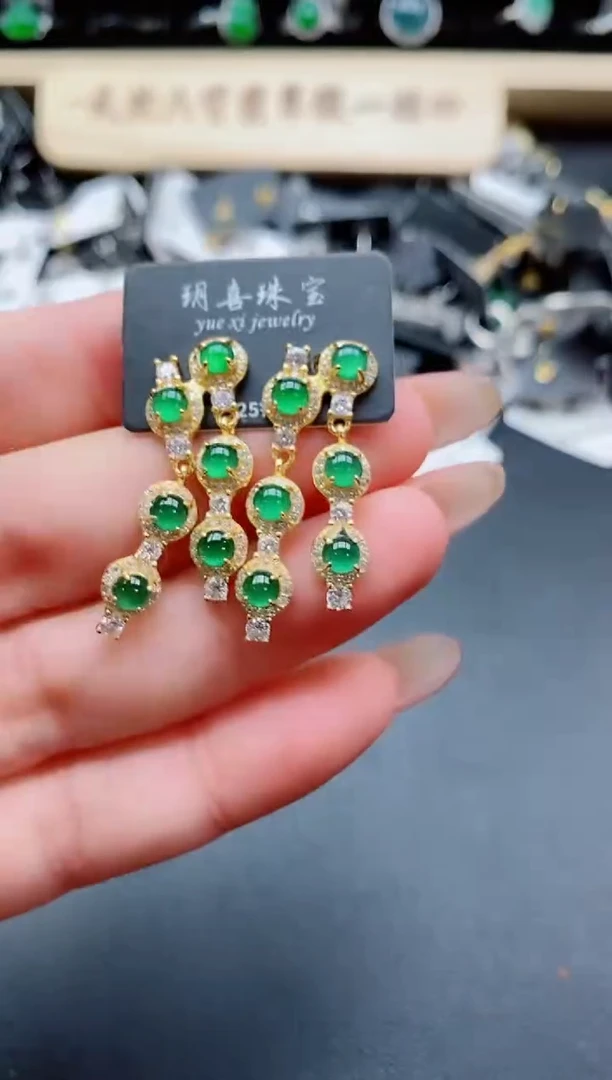 银S925镶嵌戒指翡翠1