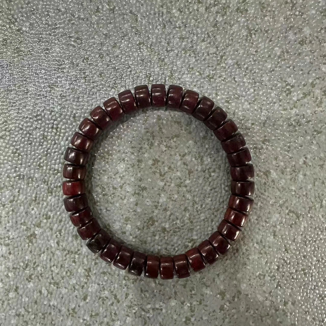 Z11 紫檀药片珠单圈手串0.8cm*0.5cm