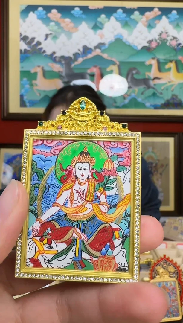 吊坠普老师-热贡纯手绘-安安