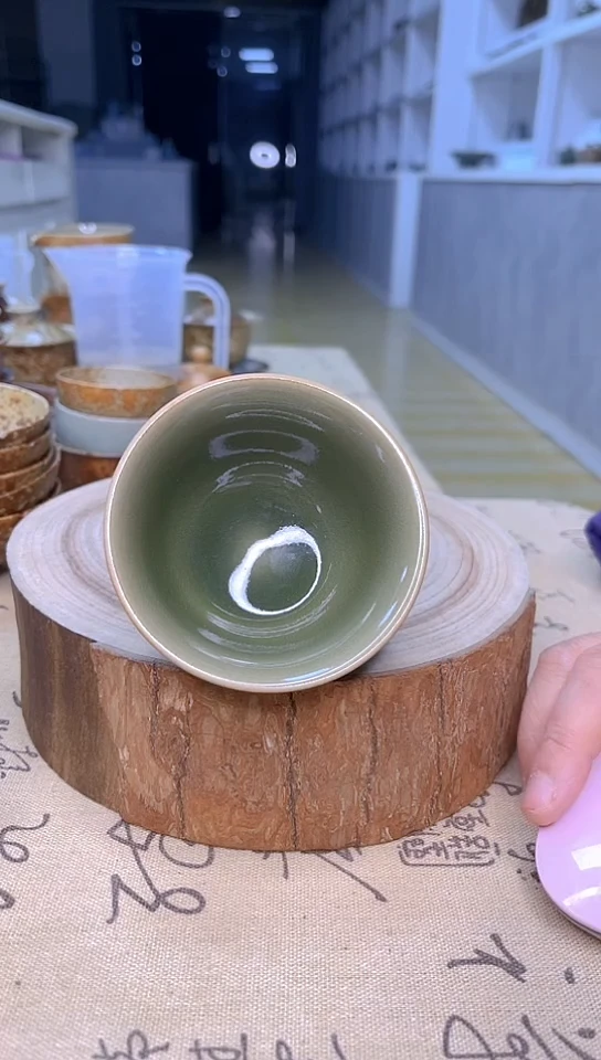 原生态原矿草木灰双色釉压手
