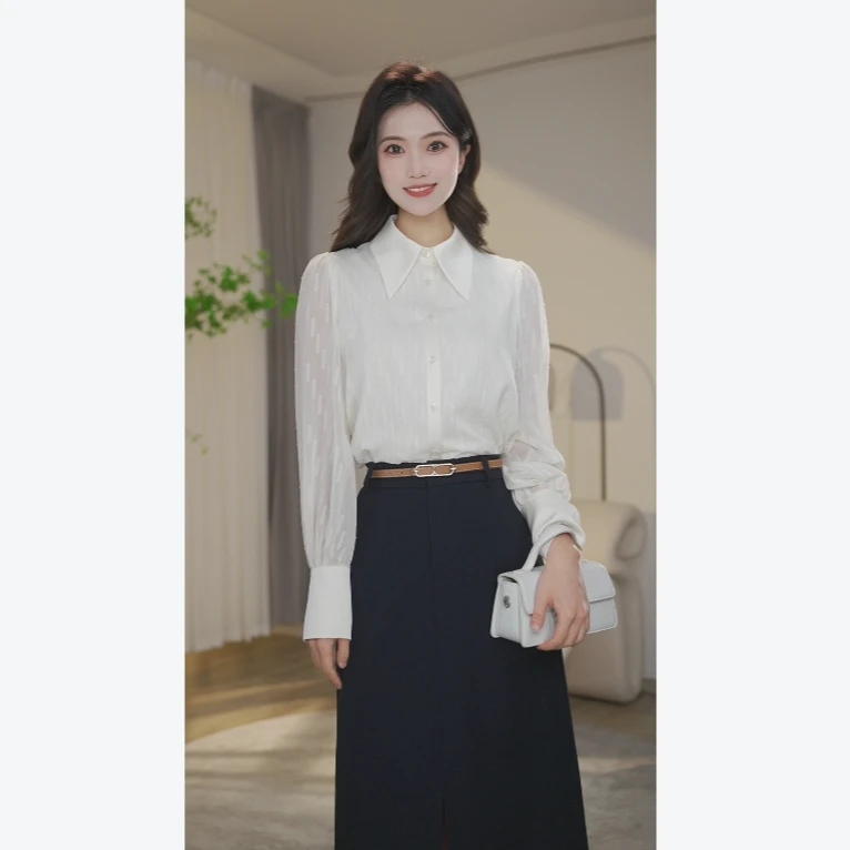 【婷婷甄选】欧若风新春衬衫女长袖2025新款8591311法式气质衬衣