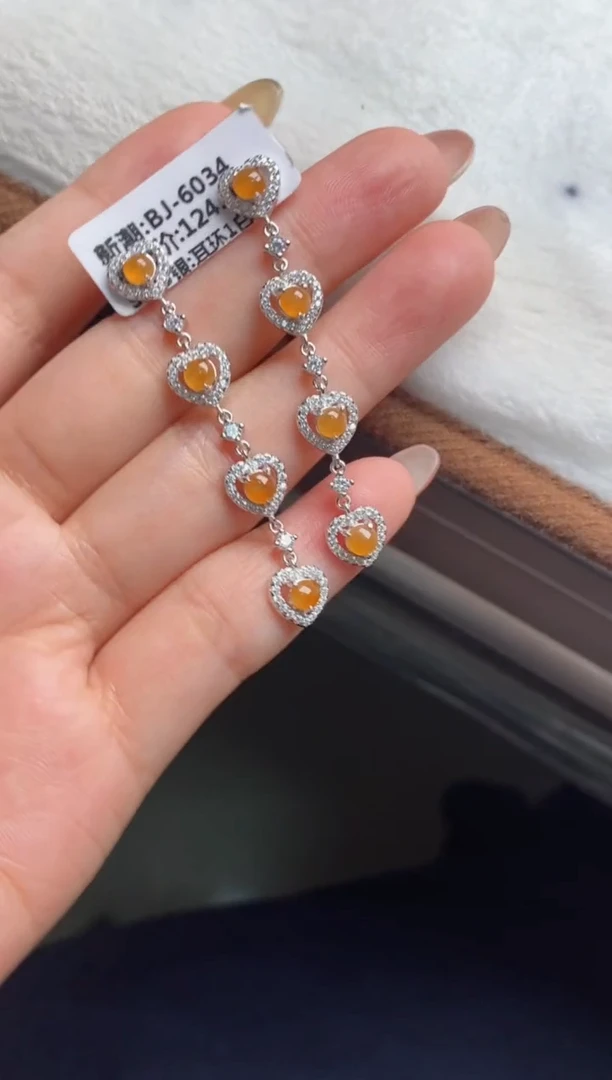 银S925镶嵌戒指翡翠天然A货翡翠