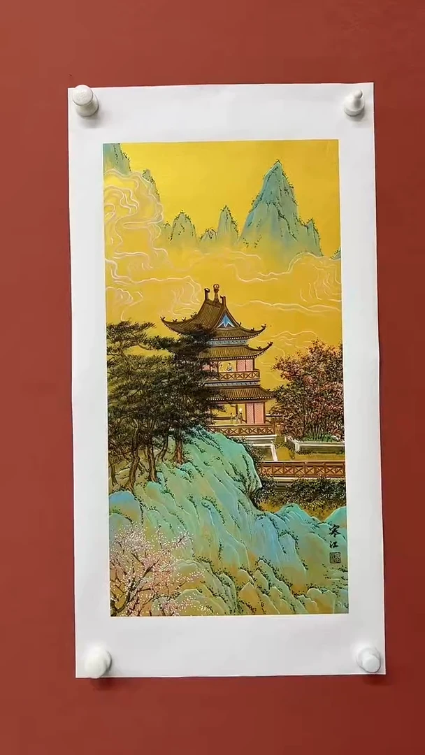 国画寒江国画作品8