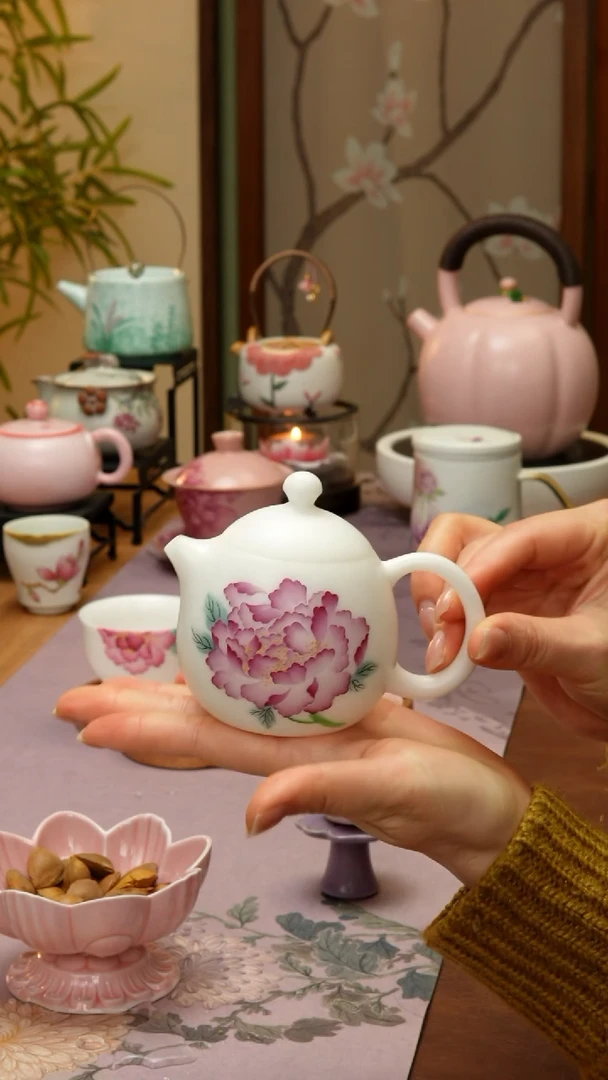 【闪购商品】【领丰茶具福力】冰种牡丹壶