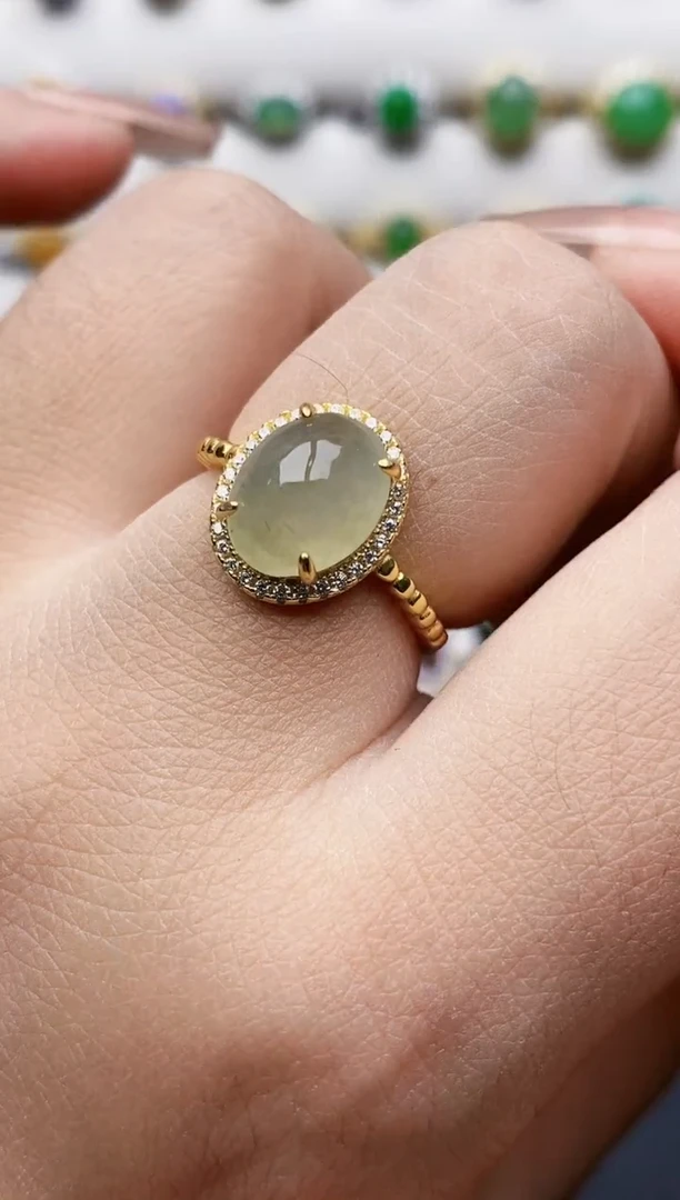 银S925镶嵌戒指翡翠0328