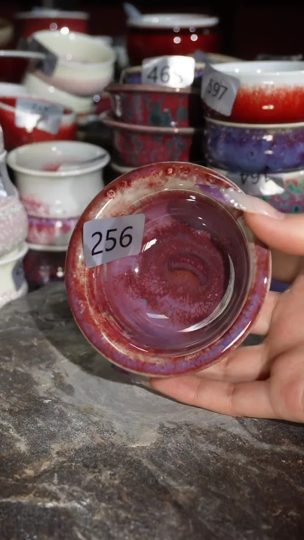 摆件陶精品窑变钧瓷茶器