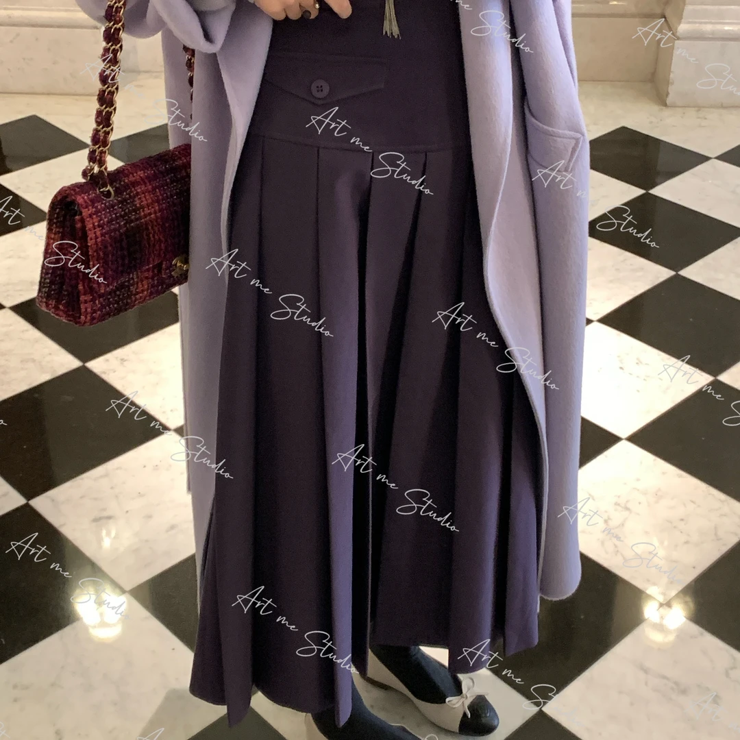 【ART ME】立体捏褶全棉质感优雅格调双层百褶裙w1996l1