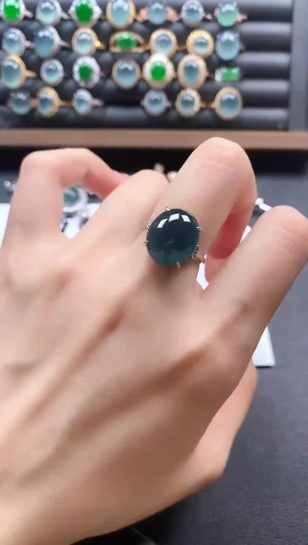 银S925镶嵌戒指翡翠5151