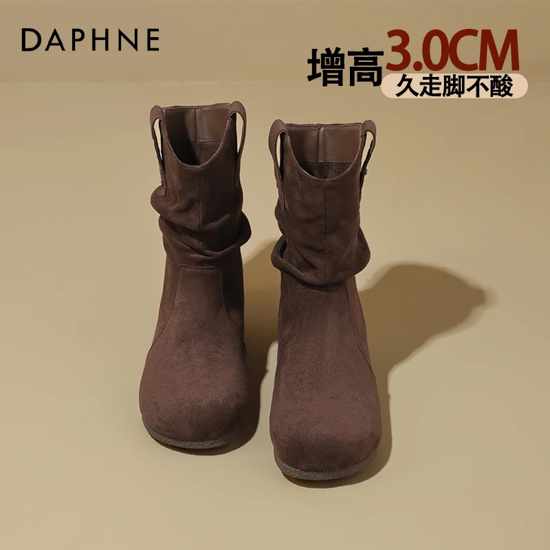 达芙妮新款复古美拉德西部牛仔靴女款2025年秋季小众设计百搭单靴