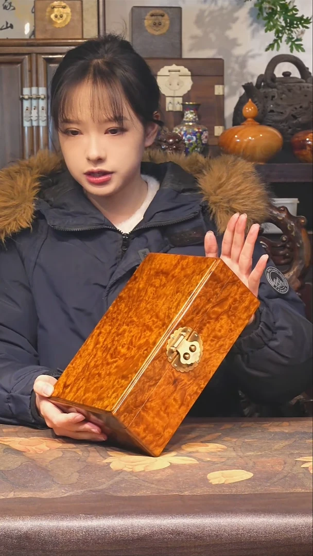 金丝楠小叶桢楠【93】满花纹  一木一器首饰藏盒  大漆款