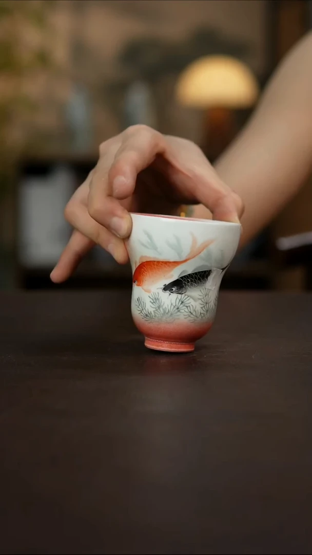 杯景德镇陶瓷杯碗柴烧多人