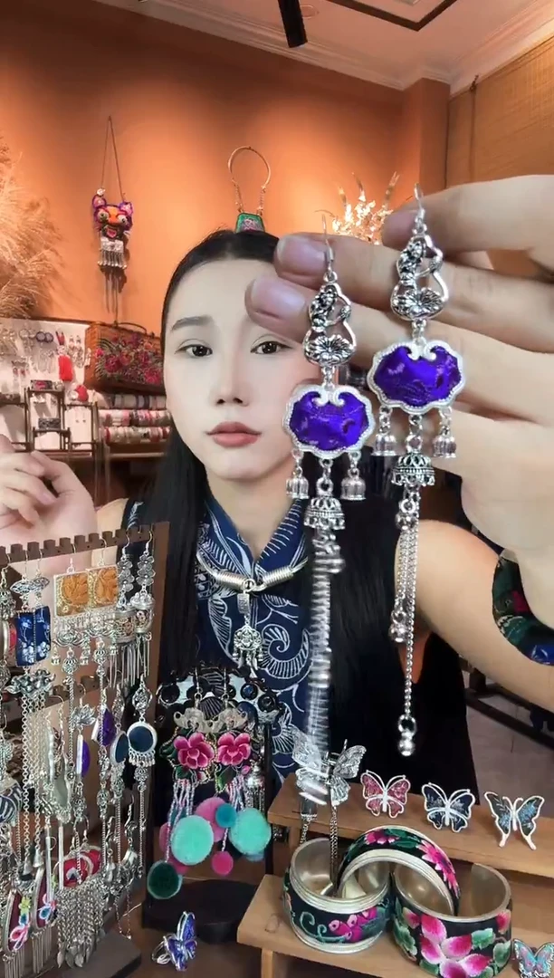 刺绣纯手工民族风耳环