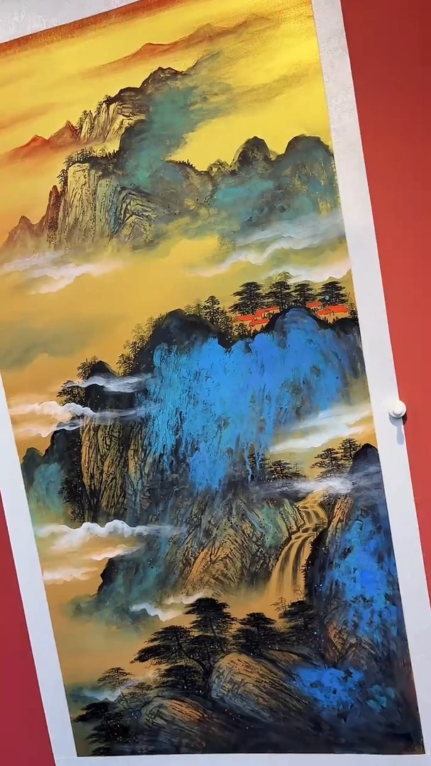 国画李春现泼墨山水四尺