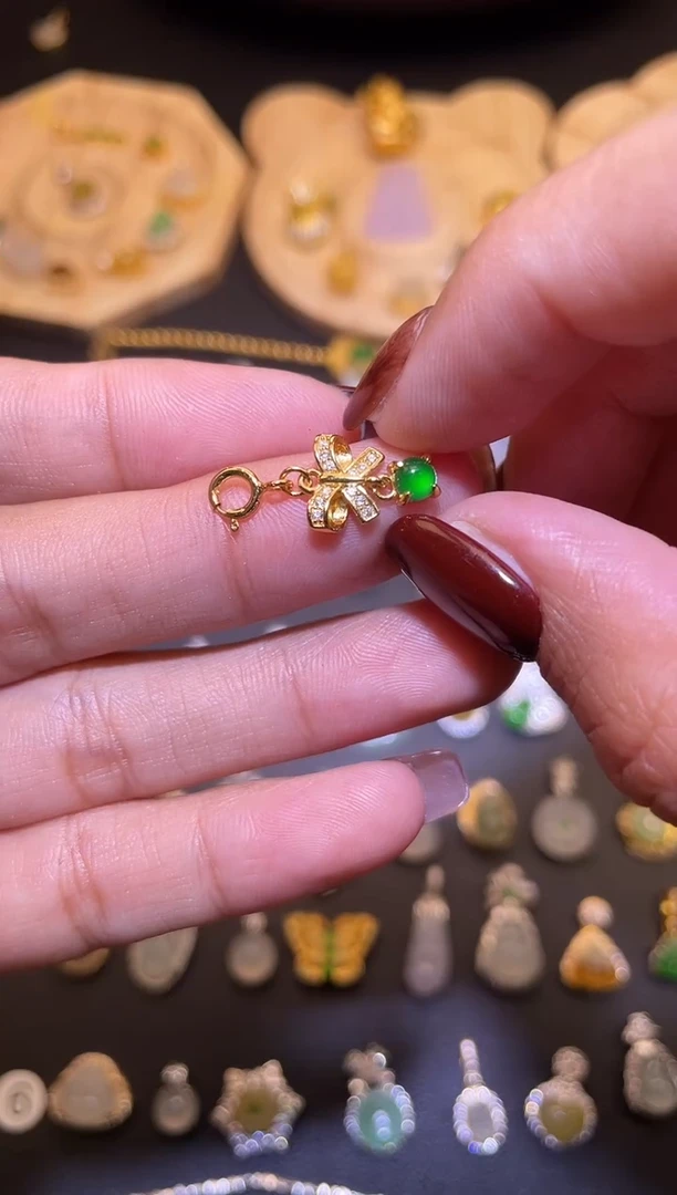 吊坠(不含链)银S925镶嵌翡翠1