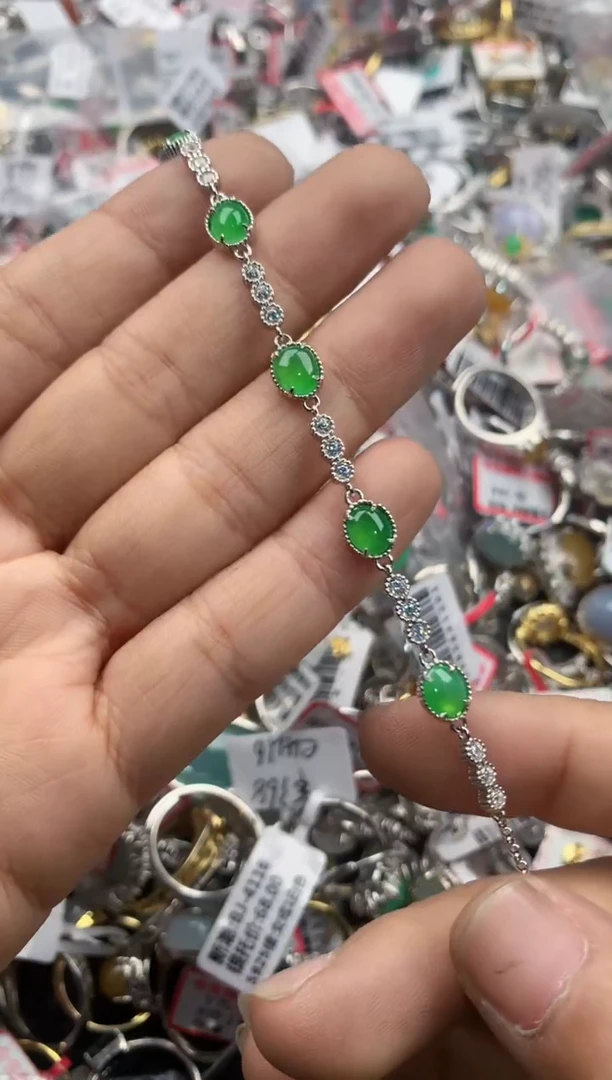 银S925镶嵌戒指翡翠7777-----3