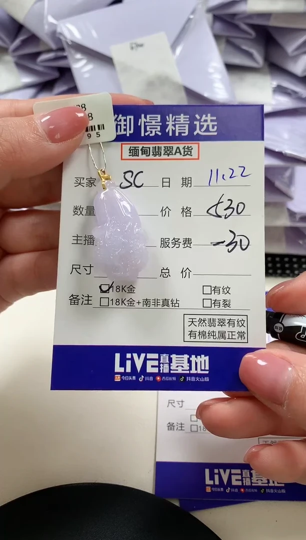 颈饰18K金镶嵌翡翠S*L67