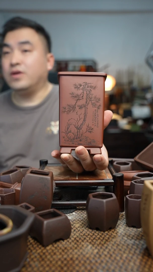 紫砂花盆ℤ****?長木軒精品紫砂