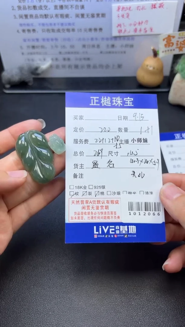 吊坠(不含链)未镶嵌翡翠ZYZB-1012066