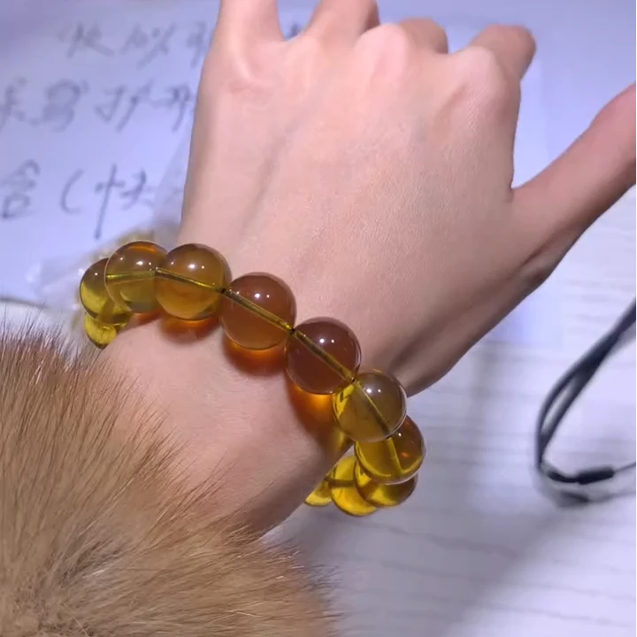 【逍遥严选】琥珀蓝珀大圆珠约13mm手串*719/97/多样性发/1件