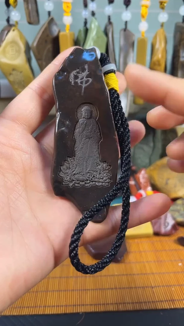 原石雕刻 默认打孔穿绳65