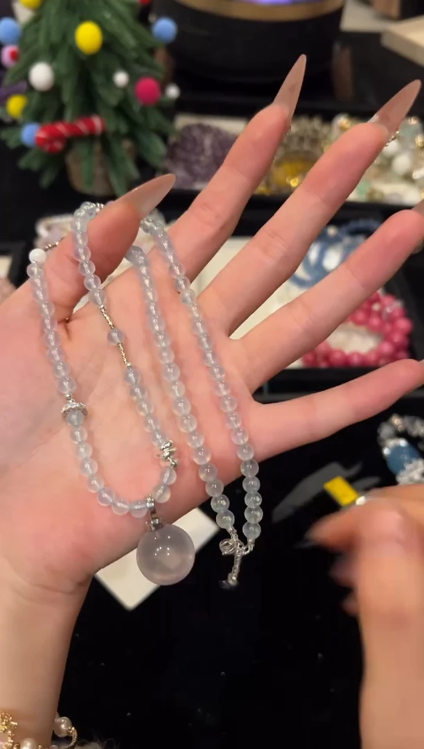 项链未镶嵌水晶海蓝宝项链