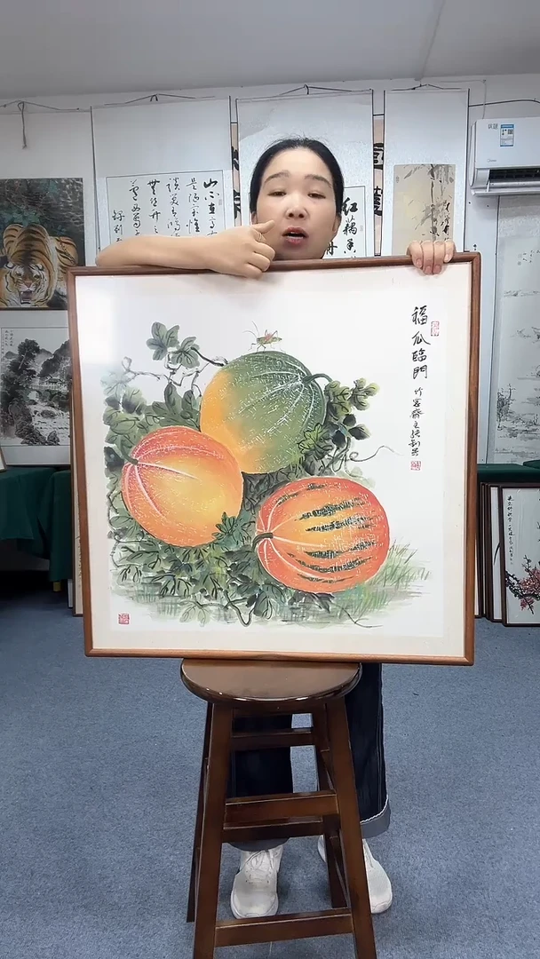 国画70*70实木画框顺丰包邮手绘