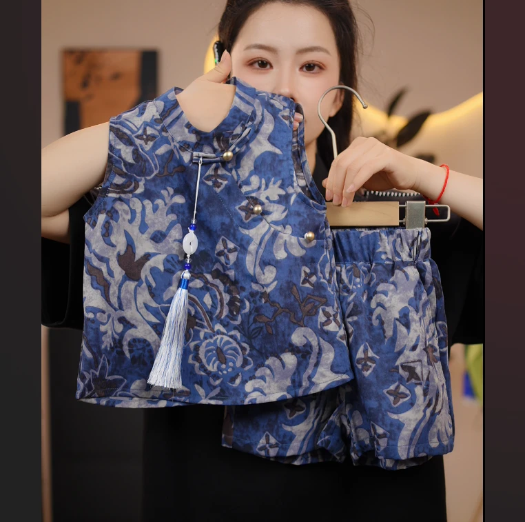 【baby】新款夏季衬衫儿童宽松时髦百搭休闲衬衫套装8590