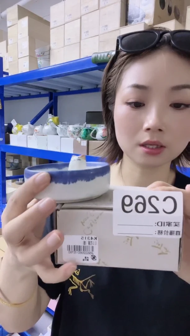 瓷片进口家用百货猫咪香插C269(新款
