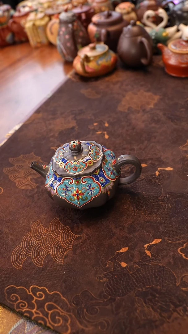 茶壶紫砂如意珐琅云肩