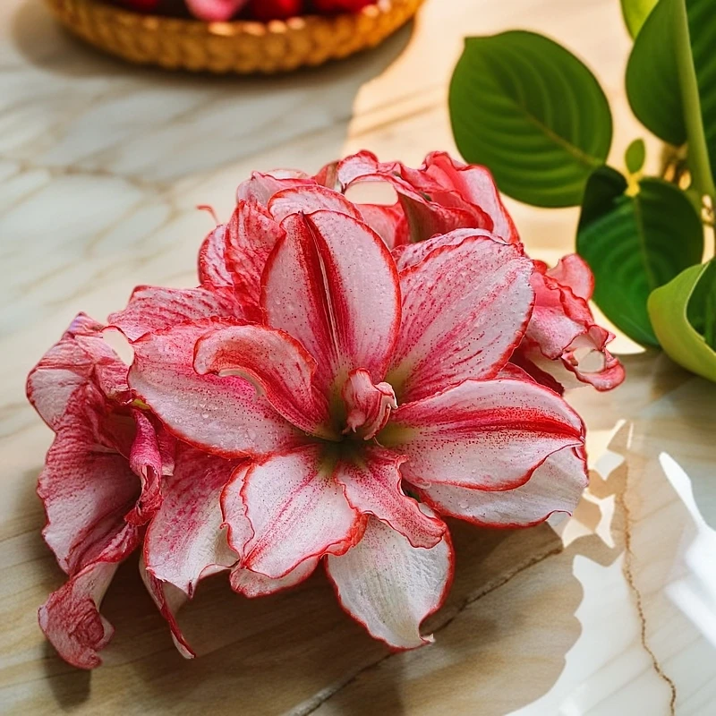 白肋鬼魅朱顶红 鬼p 霸王别姬朱顶红 重瓣朱顶红小苗 球根花卉