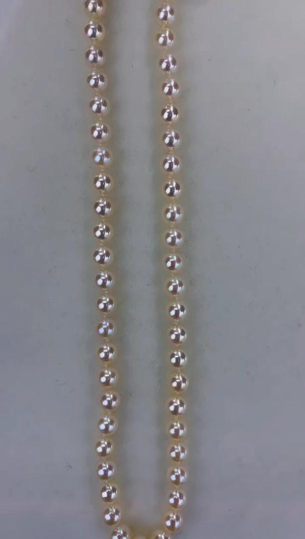 银S925镶嵌DA海水珍珠 XT176 7-7.5 羽皇金光冠串链带大证