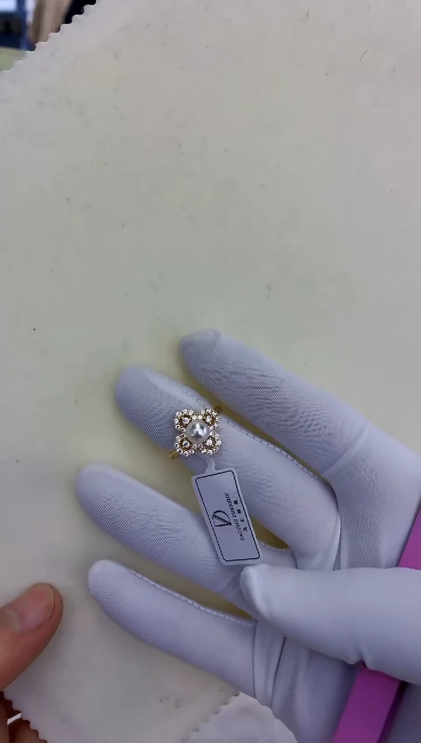 银S925镶嵌饰品海水珍珠设计款戒指