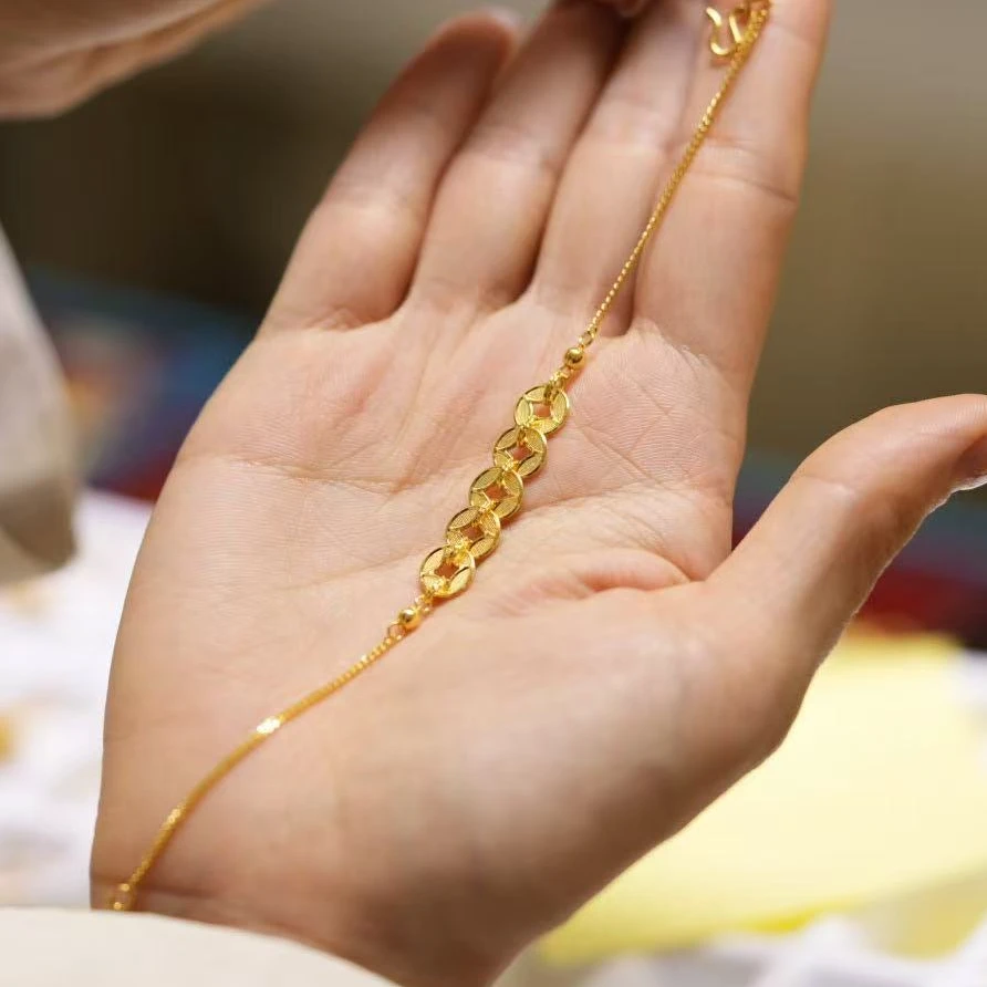 【巧玲专属】足金999五帝钱手链 经典时尚百搭 4.05